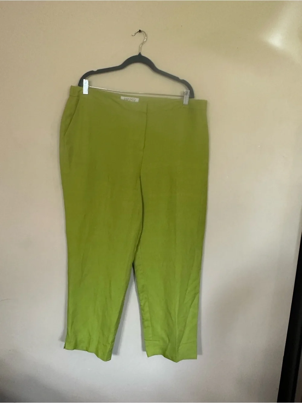 Kasper Lime Green Straight Leg Crop Pants
